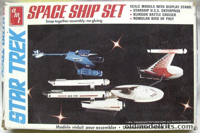 AMT Star Trek Space Ship Set Enterprise / Klingon Battle Cruiser / Romulan Bird of Prey, S953 plastic model kit